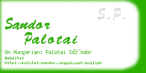 sandor palotai business card